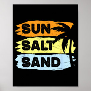 Sonne Salz Sand Retro Sommerurlaub Strand Kreuzfah Poster