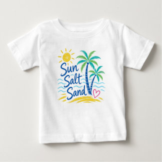 Sonne Salz Sand – Tropischer Strand Palmenbaum Som Baby T-shirt