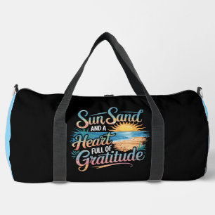 Sonne Sand Herz Dankbarkeit Strand Duffle Bag
