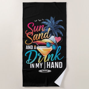Sonne, Sand und ein Drink in meiner Hand Strandkre Strandtuch
