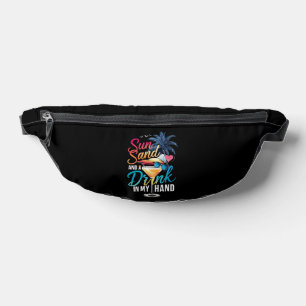 Sonne Sand und ein Drink in meiner Hand Strandkreu Bauchtasche