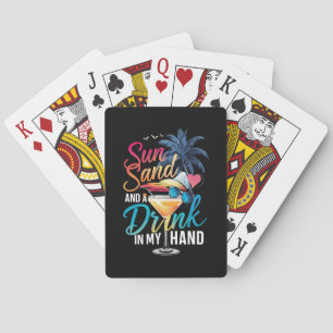 Sonne Sand und ein Drink in meiner Hand Strandkreu Spielkarten