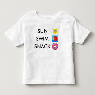 Sonne Schwimmen Snack - Kinder T-Shirt