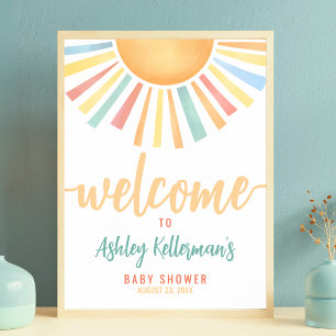 Sonne Sonnenschein-Baby-Party-Willkommensschild Poster