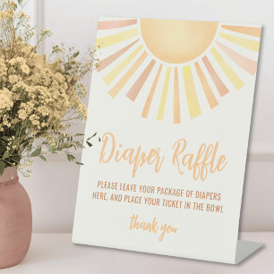 Sonne Sonnenschein Baby Shower Windel Raffle Sockelschild