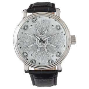 Sonne Sterne Antike Nacht Himmel Mittelalter Zodia Armbanduhr