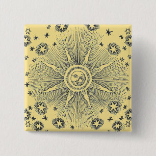 Sonne Sterne Antike Nacht Himmel Mittelalter Zodia Button