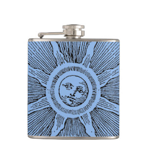 Sonne Sterne Antike Nacht Himmel Mittelalter Zodia Flachmann