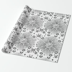 Sonne Sterne Antike Nacht Himmel Mittelalter Zodia Geschenkpapier