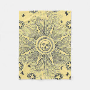 Sonne Sterne Antike Nacht Himmel Mittelalterlicher Fleecedecke