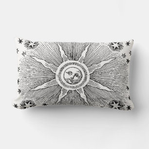 Sonne Sterne Antike Nacht Himmel Mittelalterlicher Lendenkissen