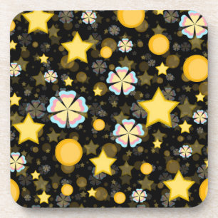 Sonne Sterne Blumen Glitter Muster Design Getränkeuntersetzer