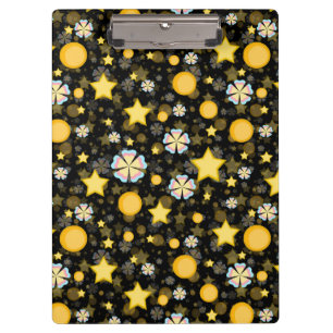 Sonne Sterne Blumen Glitter Muster Design Klemmbrett