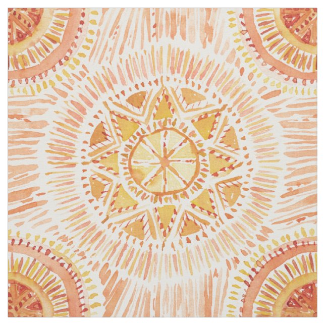 SONNE STRAHLT Mandala-Aquarell Stoff (Muster)