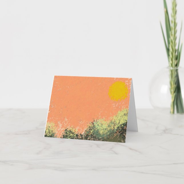 Sonne 🌞 Über Bäumen 🌳  Dankeskarte (Vorderseite)