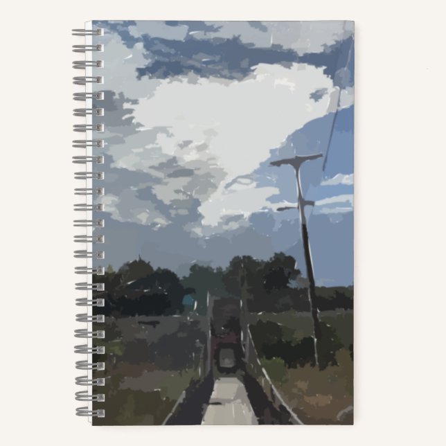 Sonne über Brücke Bullet Journal Notizbuch (Vorderseite)