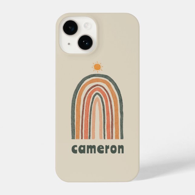 Sonne über einem Regenbogen iPhone 14 Hülle (Rückseite)