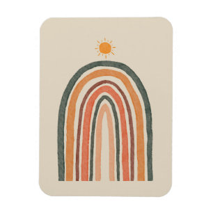 Sonne über einem Regenbogen Magnet