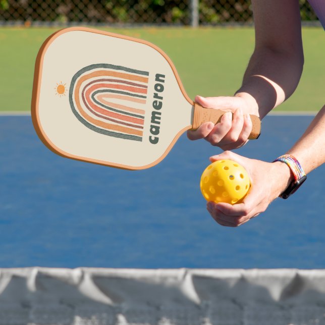 Sonne über einem Regenbogen Pickleball Schläger (InSitu)