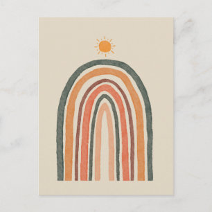 Sonne über einem Regenbogen Postkarte