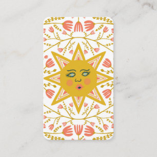 Sonne und blühende Weinreben Elegantes Illustriert Visitenkarte