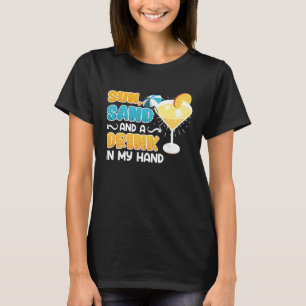 Sonne und ein Getränk in Handferien Party T-Shirt