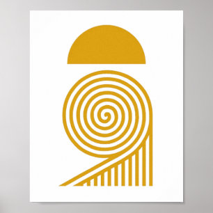 Sonne und goldene Spirale Poster