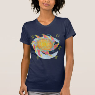Sonne und Mond Abstrakte tragbaren Kunst T-Shirt