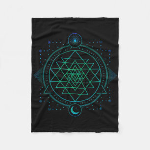 Sonne Und Mond Chakra-Geometrie Sri Yantra Fleecedecke