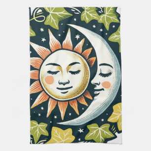 Sonne und Mond Efeu                                Geschirrtuch