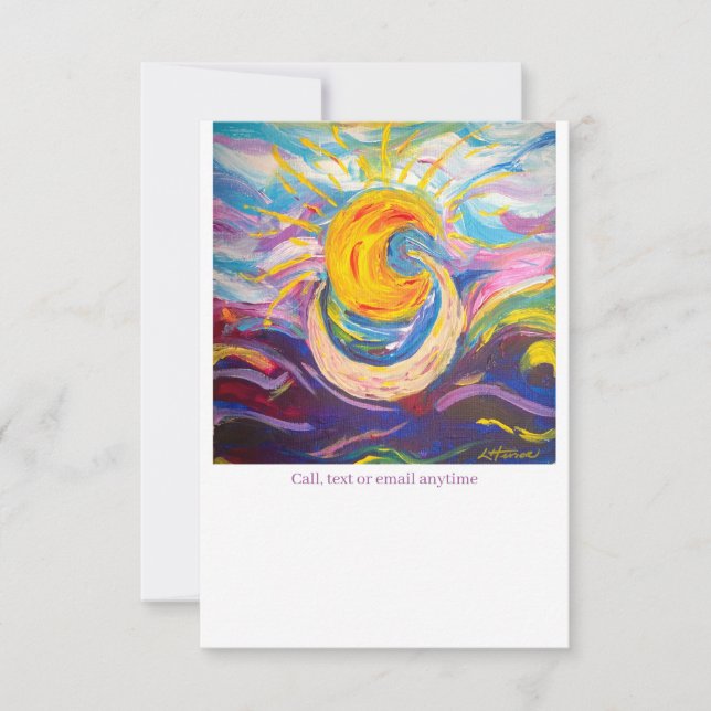 "Sonne und Mond" - flache Note-Karte Mitteilungskarte (Vorderseite)