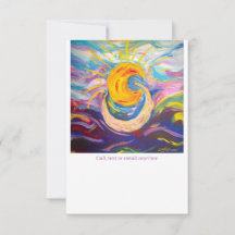 "Sonne und Mond" - flache Note-Karte
