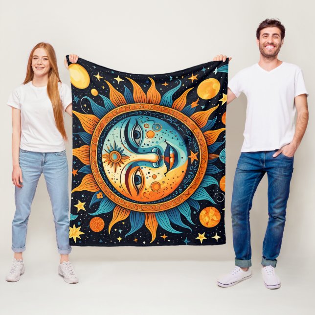 Sonne und Mond Fleecedecke (Beispiel)