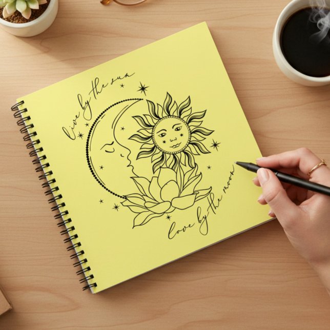 Sonne und Mond Gelbes Notizbuch (Von Creator hochgeladen)