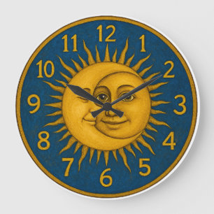 Sonne und Mond Große Wanduhr