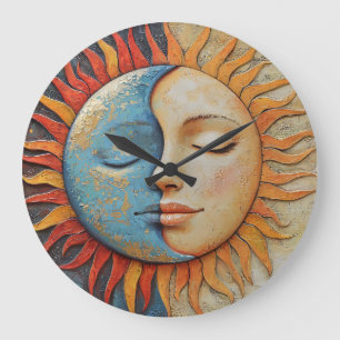 Sonne und Mond Große Wanduhr