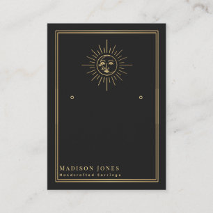 Sonne und Mond Hexen-Stud-Ohrhänger-Displaykarte Visitenkarte