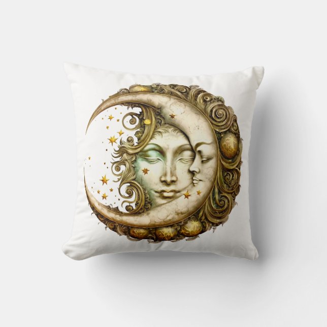 Sonne und Mond Himmelsgestaltung Kissen (Vorderseite)