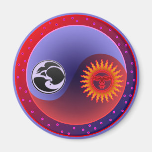 Sonne und Mond in Balance Magnet