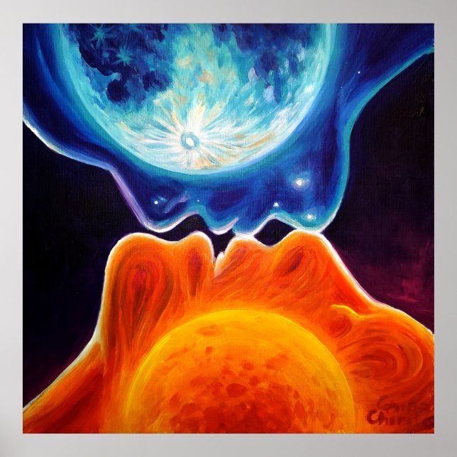 Sonne und Mond küssen Poster (Vorne)