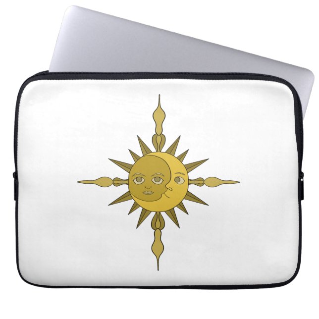 Sonne und Mond Laptopschutzhülle (Vorderseite)