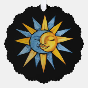 Sonne und Mond Ornament Karte