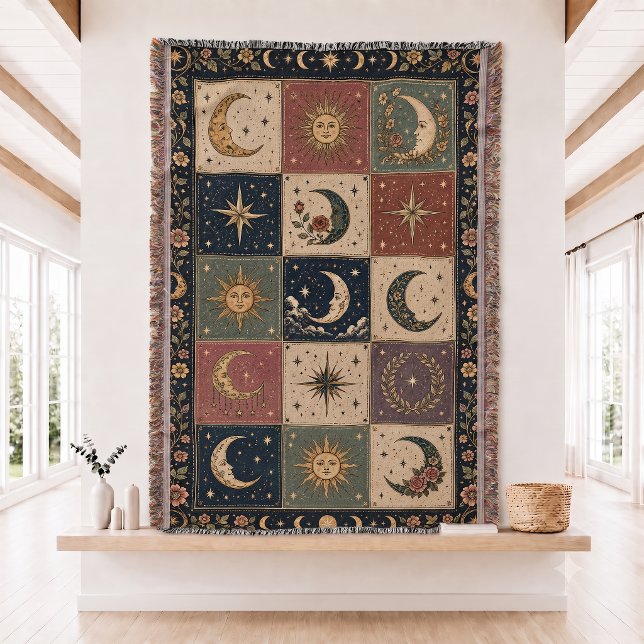 Sonne- und Mond-Patchwork-Web-Decke Decke (Von Creator hochgeladen)