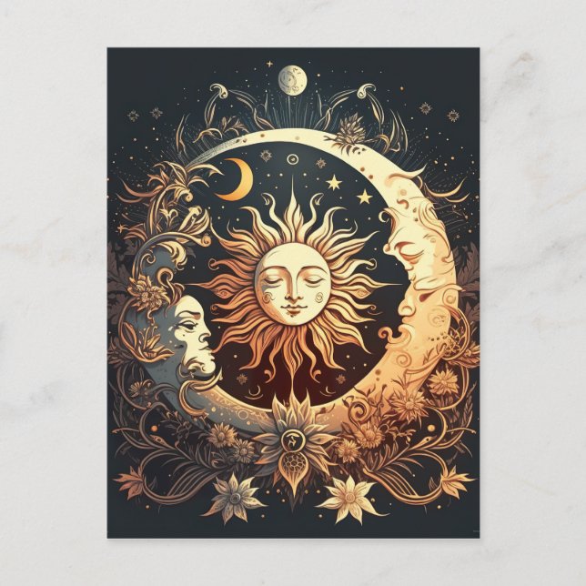 Sonne und Mond Postkarte (Vorderseite)