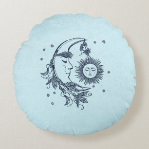 Sonne und Mond Rundes Kissen
