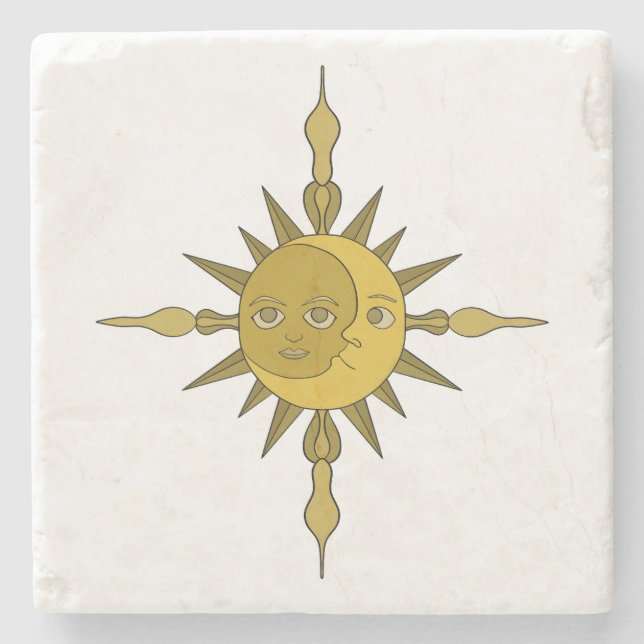 Sonne und Mond Steinuntersetzer (Vorderseite)