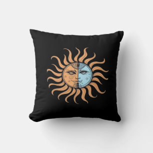 Sonne und Mond Vintage-Bohemien-Abstrakt Kissen