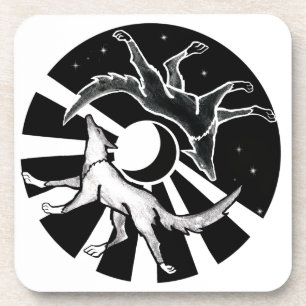 Sonne und Mondwölfe Getränkeuntersetzer