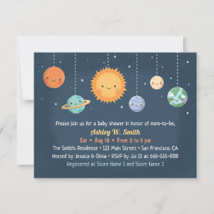 Sonne und Planeten Weltraum-Baby-Shower-Einladung Einladung