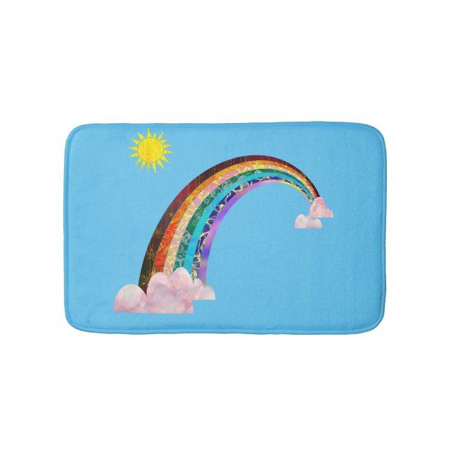 Sonne und Regenbogen 2 Badematte (Vorderseite)